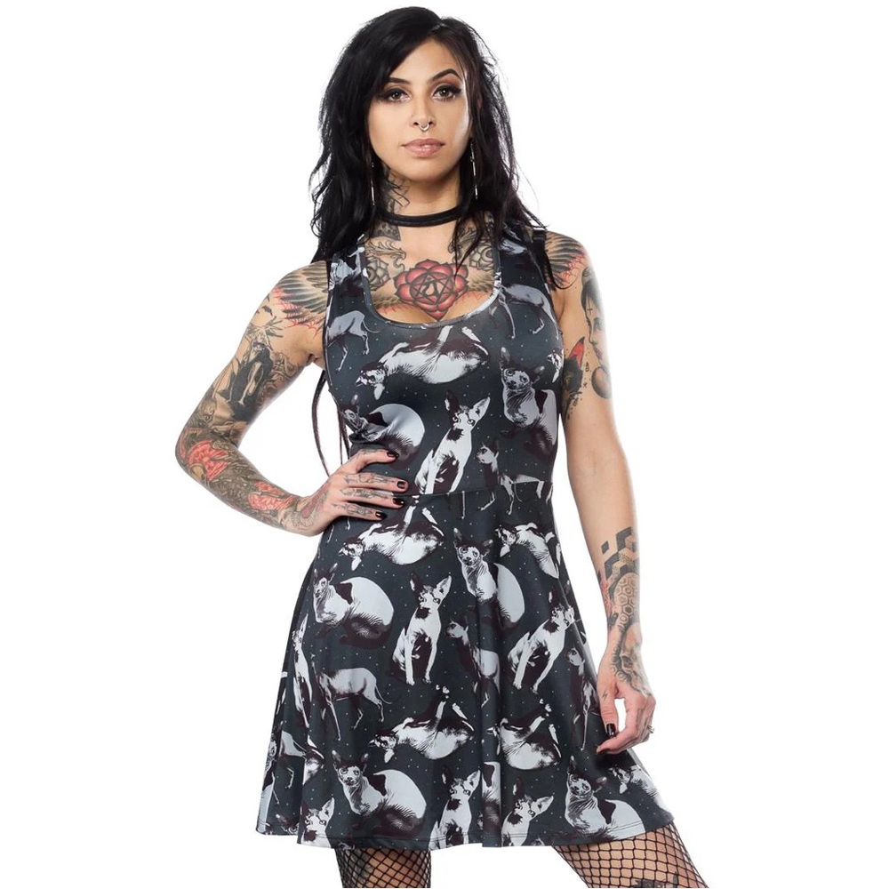 Sourpuss [PLUS] Sphinx Cat Skater Dress